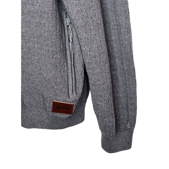 Lore Tahoe Rivers Men’s Knit Zip Hoodie Sweater Gray Medium Fall Cozy Casual - Picture 5 of 15